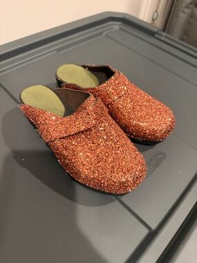 Kids Sparkle Slip-On Dress Shoes - Orange Glitter